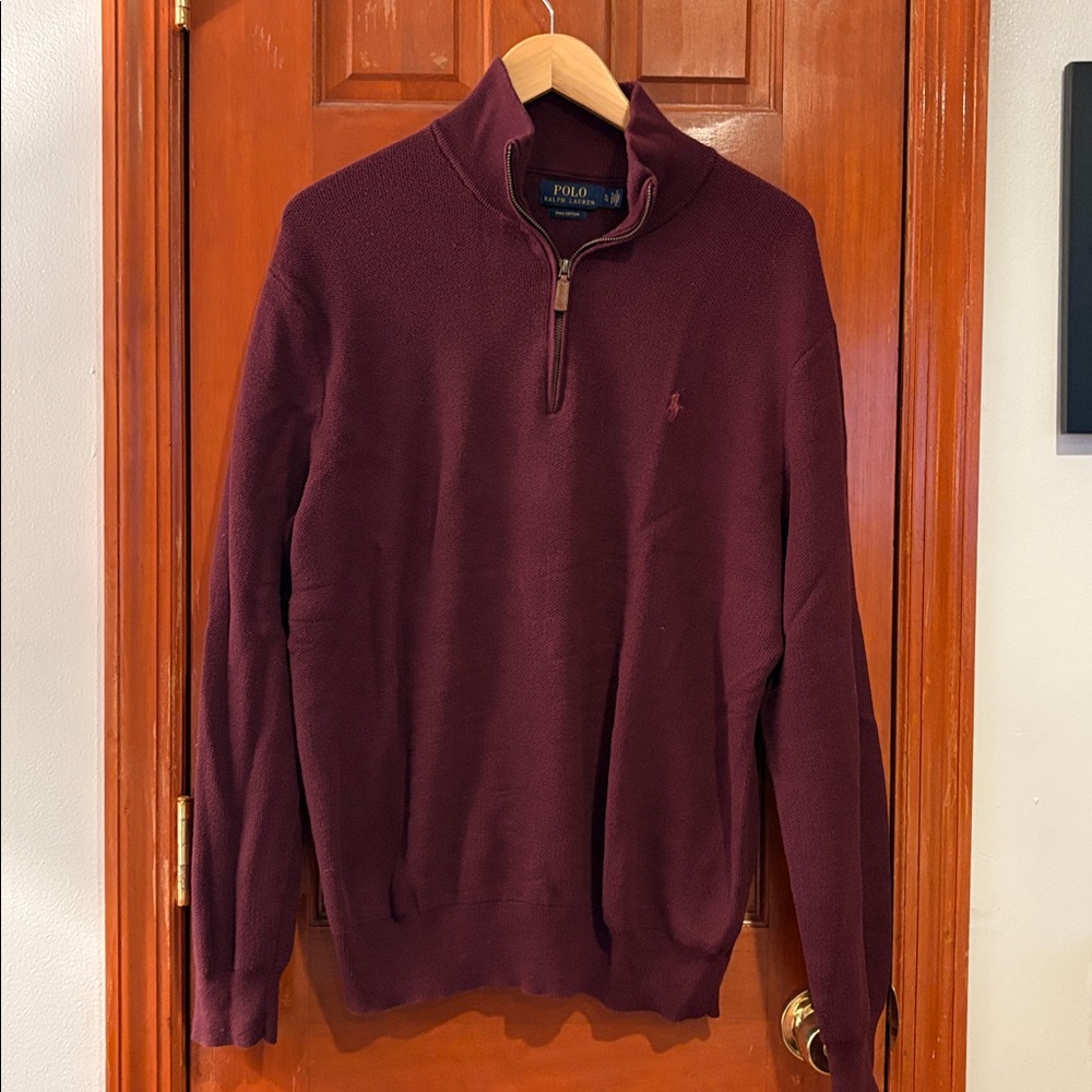 Polo by Ralph Lauren Burgundy V-Neck Sweater